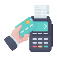 crédito cartão furto máquina 3d ícone. conectados Forma de pagamento de crédito cartão sem dinheiro sociedade. 3d ilustração png