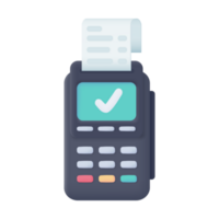 Credit card swipe machine 3D icon. online payment by credit card Cashless society. 3d illustration png