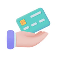 hand- Holding een telefoon. online betaling door credit kaart zonder contant geld maatschappij scannen qr code naar betalen online. 3d illustratie. png