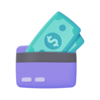 Credit card 3d icon. Online payment cashless society Secure payment by credit card. 3d illustration png