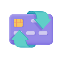 Credit card 3d icon. Online payment cashless society Secure payment by credit card. 3d illustration png