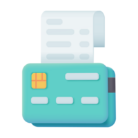 3d credit card icon. Online payment. Cashless society for shopping. 3D illustration. png