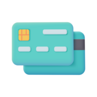 3d credit card icon. Online payment. Cashless society for shopping. 3D illustration. png