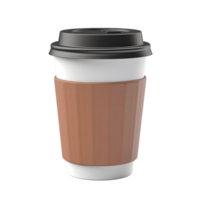 Blank mockup take away coffee cup isolated on transparent , 3D rendering. png