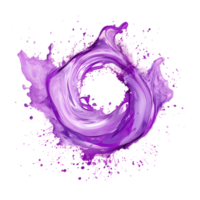 violet, lilas aquarelle coup de pinceau rond. aquarelle abstrait place dans le forme de une cercle isolé sur une transparent Contexte. ai généré png