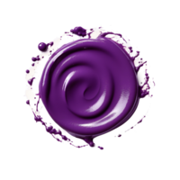 The round blot of nail purple polish isolated on transparent background. png