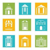 Building icon, logo or symbol on beige color background. vector