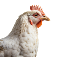 Portrait of a ginger chicken standing isolated on transparent background, profile view of a chicken isolated on Transparent background, generate ai png