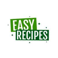 Easy recipes foods meals icon label sign design vector