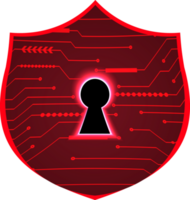 Modern Cybersecurity Technology Background with shield png