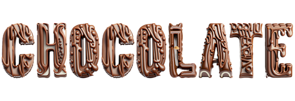 Chocolate Word Made From Chocolate Fountain Texture png