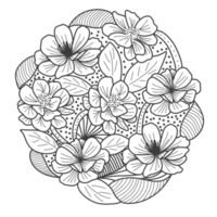 Flower outline for coloring book png