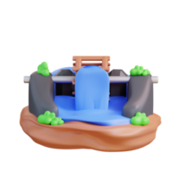 3d Illustration von Wasserkraft Generator png