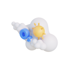 3d illustrazione di nube con ossigeno png