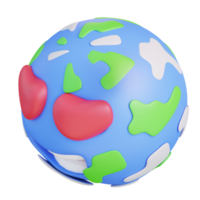 3d illustratie emoji liefde wereld png