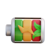 3d illustration de recyclage batterie png