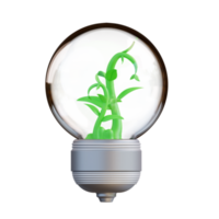 3d illustration av en växt inuti en ljus Glödlampa png