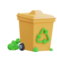3d ilustração do uma reciclando bin png