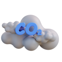 3d illustrazione di un' nube con carbonio biossido png