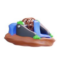 3d illustration av vattenkraft generator png