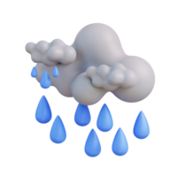 3d illustration of a cloud with rain png