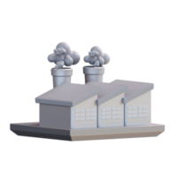 3d illustration of air pollution by factory png