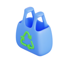 3d illustration of recycling bag png