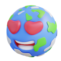 3d illustratie emoji liefde wereld png