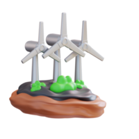 3d illustratie van wind macht fabriek png