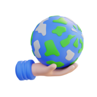 3d illustrazione mano Tenere globo globo png