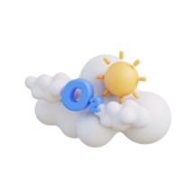 3d illustration of cloud with oxygen png