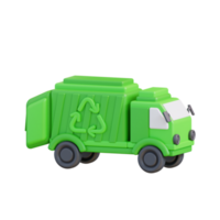 3d illustration of recycling garbage truck png