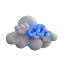 3d illustrazione di un' nube con carbonio biossido png