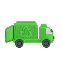 3d illustration of recycling garbage truck png