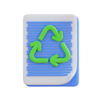 3d illustration of recycled paper png