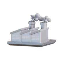 3d illustration of air pollution by factory png