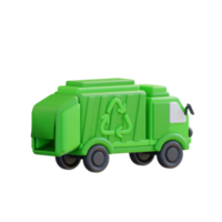 3d ilustración de reciclaje basura camión png