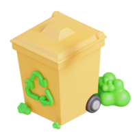 3d ilustração do uma reciclando bin png