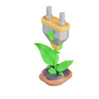 3d illustration of electric power from plants png