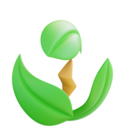 3d illustration de énergie recyclage plante png