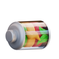3d illustration of recycling battery png