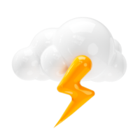 Thunderstorm and lightning icon. Weather forecast sign png