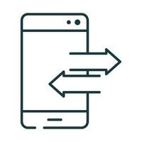 smartphone instant messaging line icon isolated vector