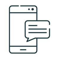 phone chat instant messaging line icon isolated vector