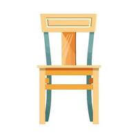 Comfortable vintage wooden chair icon isolated vector