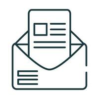 email letter message line icon isolated vector