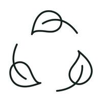 ecology leaf symbol line isolated icon vector