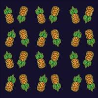 Pineapple vector background. Summer colorful tropical textile print