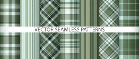 Set plaid texture tartan. Background check pattern. Textile seamless fabric vector. vector