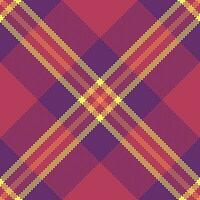 Seamless tartan textile of background fabric check with a plaid vector pattern texture.